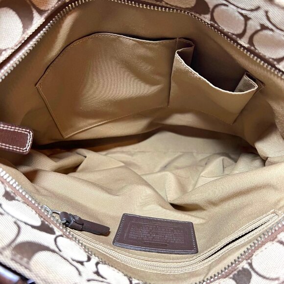 Coach Jacquard/Leather Hampton Collect. Vintage-Turnlock-Brown/Tan Textile Signa - Picture 16 of 16